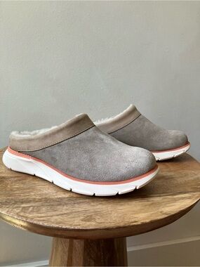 L.L. Bean | Women's Suede Leather Slip On Kennebec Wool Shearling Clogs